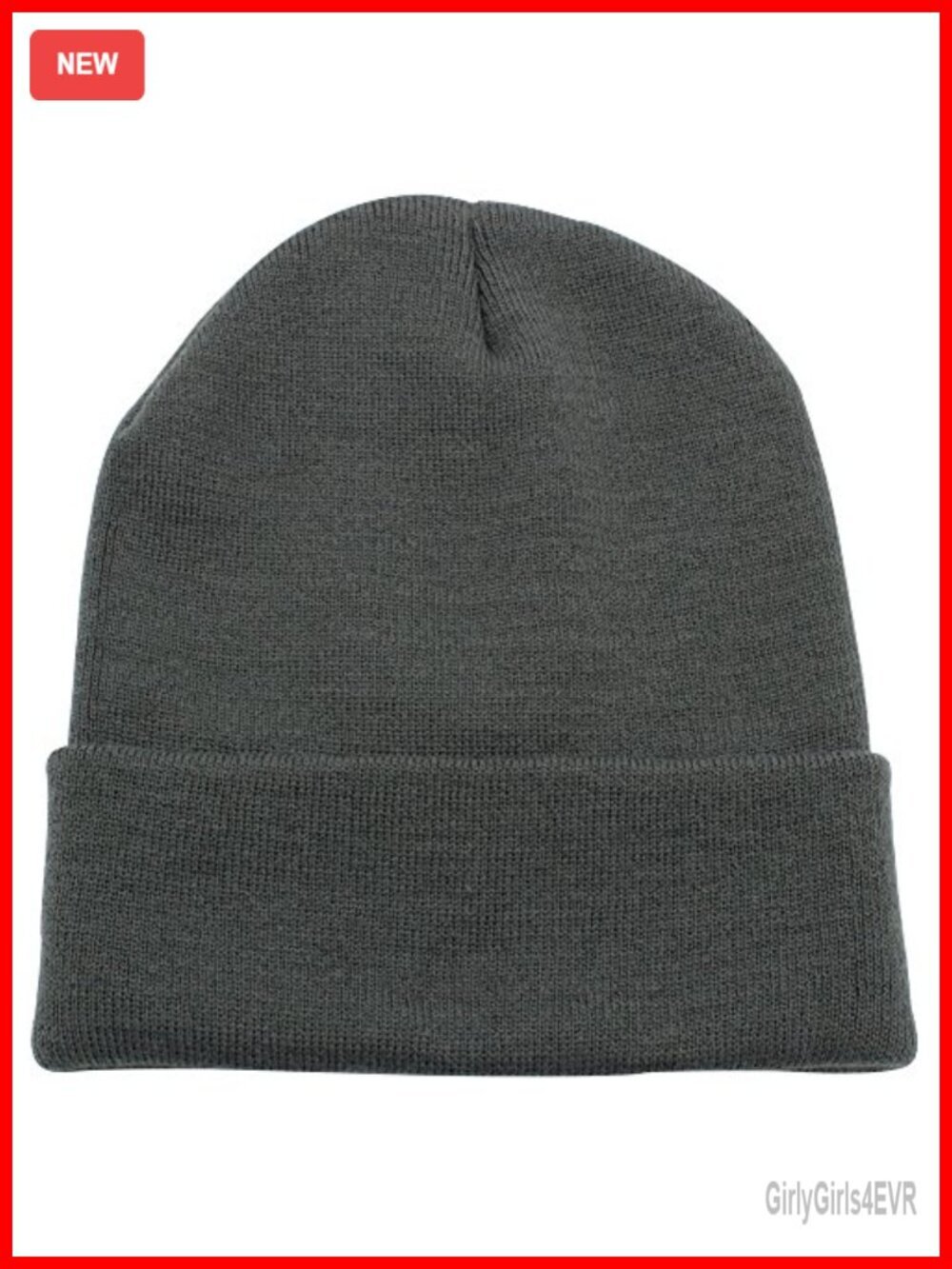 Unisex Cuffed Beanie Hat - Acrylic Knit Skull Cap